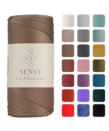 Sensy Premium 2mm 251 Yards Polyester Rope 100% Polypropylene Cord Macrame Cord 2mm Crochet Bag Cord Macrame Rope Crochet Thread Gift for Knitter (Mink) Twin Mink