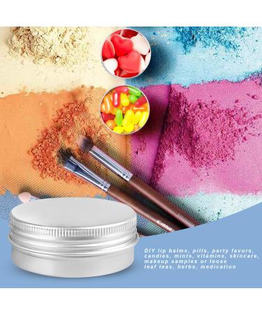 Round Silver Aluminum Storage Jars with Secure Screw Tops - Ideal for Cosmetics, Lip Balms, Candles, and Tea - Set of 24 - Buy Online on SooperMarket.com