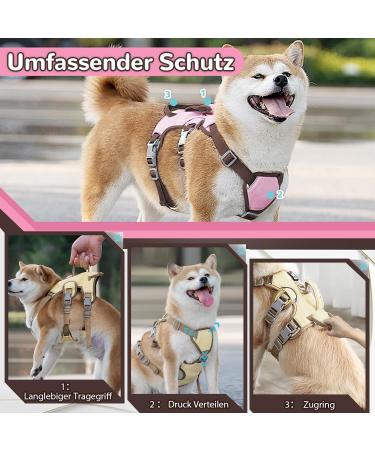 Multi-Purpose Dog Harness & Leash Set - Outbreak-Proof Anti-Train Safety Harness for Small & Medium Dogs (Pink M) - Buy Online on SooperMarket.com