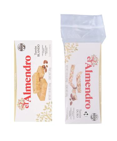El Almendro Premium Almond Nougat and Turron Pack - Crunchy and Creamy Almond Quality Supremo - 2 Pack with Penguin Quick Storage Pouch - Buy Online on SooperMarket.com