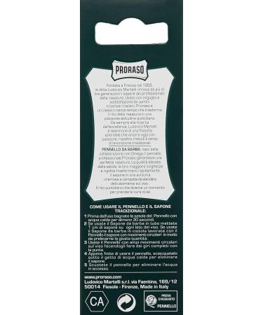 Proraso Green Line Shaving Brush - Natural Bristle Chrome-Plated Handle Pack of 4 | International Shipping Available - Buy Online on SooperMarket.com