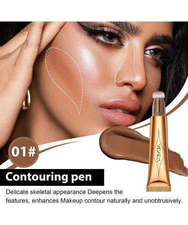 Contour Beauty Wand - Liquid Face Concealer with Cushion Applicator for Natural Matte Finish - Lightweight and Blendable Cream Contouring Stick - Cruelty-Free - 01 Contouring Pen - Buy Online on SooperMarket.com