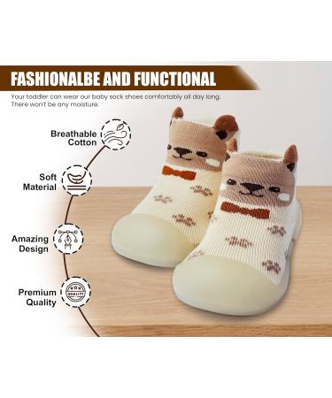 Dookeh Baby Shoes | Non Slip Soft Sole Sneakers for Boys & Girls | 6-9 Months | Brown - Buy Online on SooperMarket.com