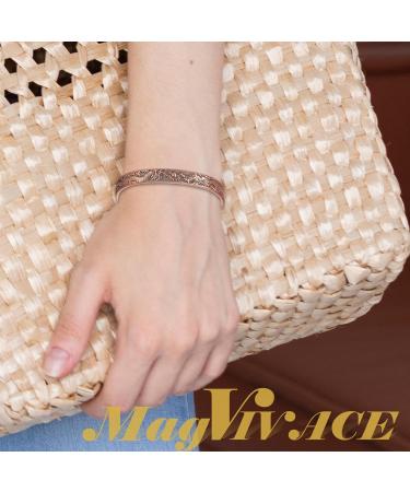 EnerCoppeX Copper Magnetic Bracelet for Women - Detox Jewelry with 3500 Gauss Magnet (CPB-0036SGA) - Buy Online on SooperMarket.com