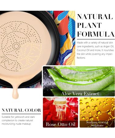 Mushroom Head Air Cushion CC Cream | Moisturizing Concealer Foundation | Long Lasting Brighten Makeup Base | Even Skin Tone | For All Skin Types | Natural Shade - Buy Online on SooperMarket.com