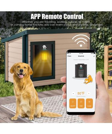 300W Dog House Heater with Thermostat & App Control | Outdoor Pet Heater with Adjustable Temp & Timer | Safe & Easy to Install - Buy Online on SooperMarket.com