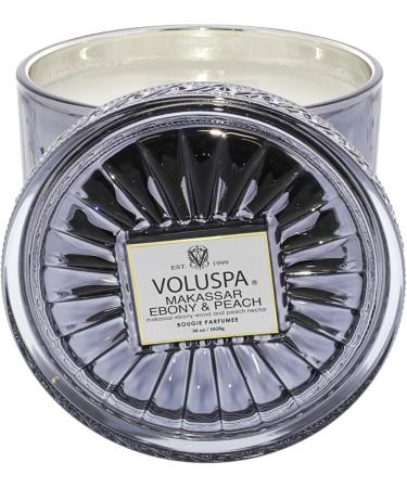 Voluspa Makassar Ebony & Peach Candle - 36 oz Grande Maison | 100 Hour Burn Vegan Clean Burning Coconut Wax Made in USA - Buy Online on SooperMarket.com
