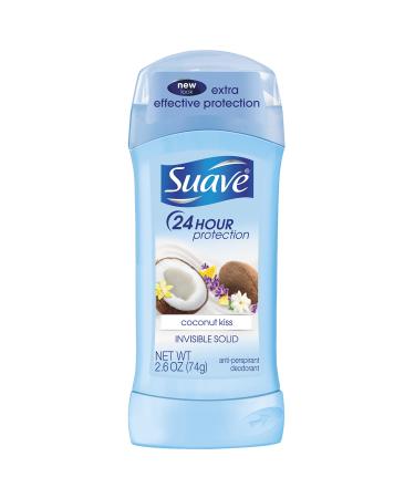 Suave Invisible Solid Antiperspirant Deodorant Coconut Kiss 2.6 oz Coconut 2.6 Ounce (Pack of 1)