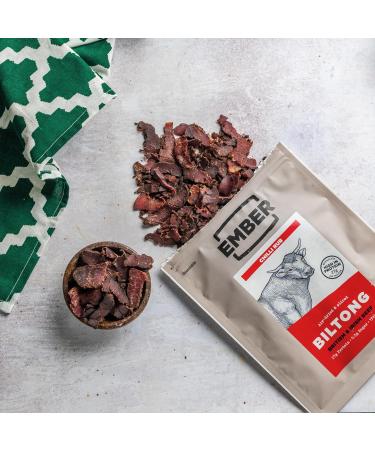 Ember Snacks Biltong - Chilli Beef Snack (2x250g) | High Protein Snack | Made from British & Irish Beef - Buy Online on SooperMarket.com