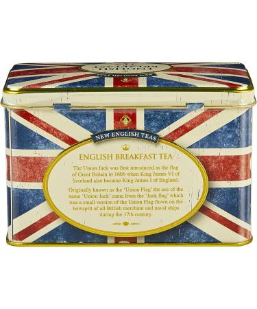 New English Teas Union Jack Tea Tin - 40 English Breakfast Teabags - 80 Count Pack - Premium Quality Tea - Buy Online on SooperMarket.com