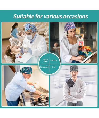 VIAOLI Dental Scrub Caps with Buttons - One Size Cotton Dentist Hat for Women - Nurse and Doctor Hair Cover Cap-02 - Buy Online on SooperMarket.com