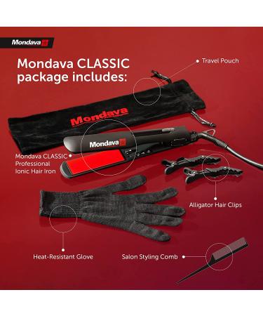 MONDAVA Professional Ceramic Tourmaline Flat Iron Hair Straightener - Dual Voltage Digital Technology, Straighten & Style Wild Hair in Under 8 Min | Ionic Technology | CLASSIC - Buy Online on SooperMarket.com