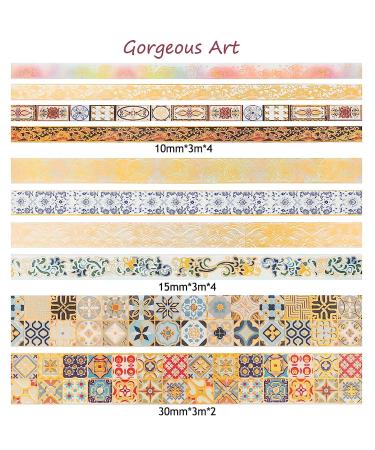 AEBORN Gold Vintage Washi Tape - Foil Washi Masking Tape Set with Gift Box - Aesthetic Decorative Tape Perfect for Bullet Journal  Scrapbook  DIY Crafts AGorgeous art - Buy Online on SooperMarket.com