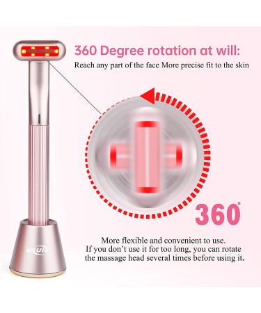 USUIE 4 in 1 Facial Wand - Red Light Therapy Facial Massager for Face and Neck - Reduce Wrinkles & Anti-Aging Tools - Pink - Buy Online on SooperMarket.com