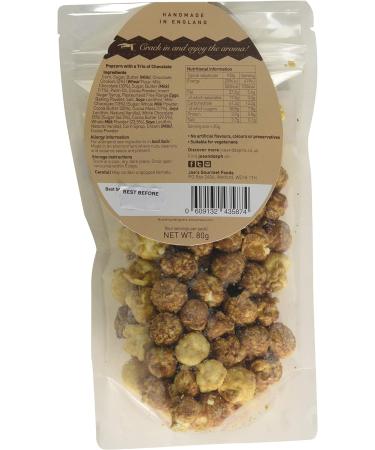 Joe & Seph's Trio of Chocolate Popcorn Pouch - 80g | Gourmet Air-Popped Sweet Snack | Movie Night and Party Treats - Buy Online on SooperMarket.com
