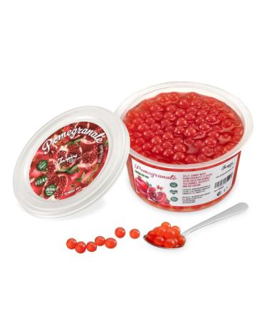The Inspire Food Company Popping Boba Pearls for Bubble Tea - 450gm | Pomegranate | Bursting Pearls Bubble | Real Fruit Juice For Dessert Smoothie | 100% Vegan & Glutenfree No Artificial Colors