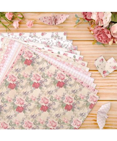 Whaline Spring Pattern Paper - 24 Sheets Double-Sided Rose Floral Scrapbook Paper for Card Making and Scrapbook Photo Album - 30 x 30cm - Buy Online on SooperMarket.com