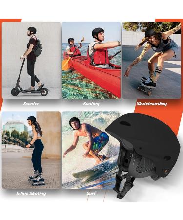 Vihir Adult Water Sports Helmet with Ears - Adjustable for Kayaking, Boating, Surfing - Black M 21.3-23.2 inches - Buy Online on SooperMarket.com