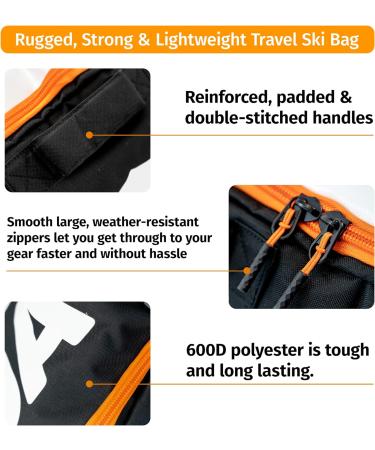 Ski Bag & Boot Bag Combo for Air Travel - Orange Sukoa Ski Luggage Set for Snow Gear & Accessories - Buy Online on SooperMarket.com