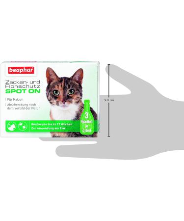 Beaphar Tick and Flea Protection Spot for Cats - Margosa Extract 3 x 0.8 ml & Flea Protection Collar - Effective Tick Protection for Cats - Buy Online on SooperMarket.com