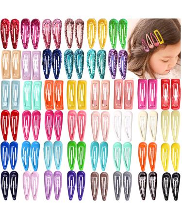 80 Pieces 2 Inch Snap Hair Clips No Slip Metal Hair Clip Barrettes for Girls Toddlers Kids Women