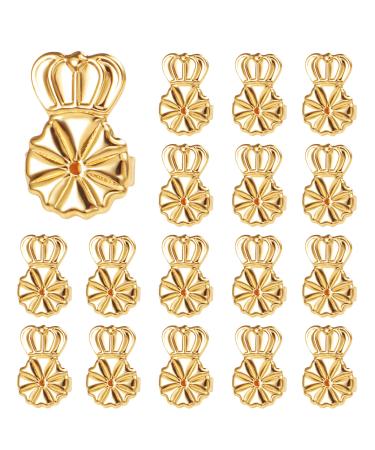6 Pairs Earring Backs for Droopy Ears Earring Lifters Backs for Studs 18K Gold Adjustable Hypoallergenic Earring Backs for Heavy Earring