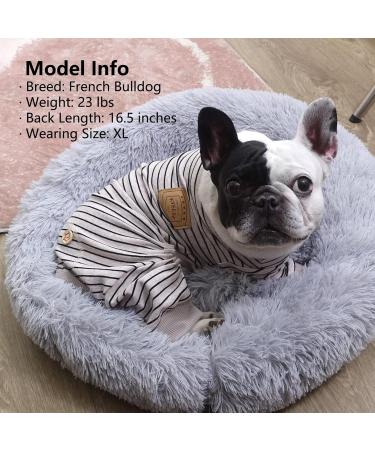 KYEESE Stretchy Dog Pajamas for Small Dogs - Striped 4 Legged Jumpsuit for Hair Shedding Cover - XL - Ivory Brown - Buy Online on SooperMarket.com