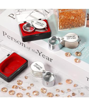 3 Piece Jewelers Eye Loupe Set - 10X, 20X, 30X Pocket Magnifying Glass for Jewelry, Coins, Gems, Stamps, Watches - Silver - Buy Online on SooperMarket.com