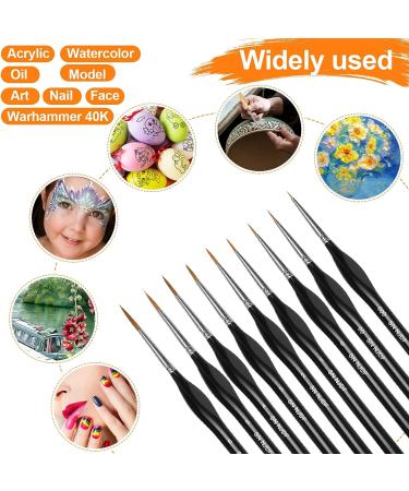 SN NJDF Miniature Detail Paint Brushes Set - 9pcs for Fine Art, Detailing, Model Painting - Acrylic, Watercolor, Oil - Warhammer 40k - Buy Online on SooperMarket.com