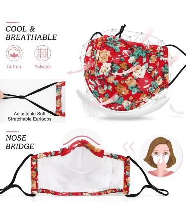Washable Reusable Cloth Face Masks for Women and Men | Adjustable Nose Wire & Filter Pocket | Designer Printed | 9 Filters Included - Buy Online on SooperMarket.com