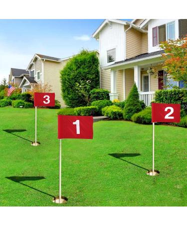 Tobwolf 4PCS Portable 15x22cm Golf Flags for Putting Green - 420D Nylon Practice Targets with Numbered Pins - Indoor/Outdoor Use - Buy Online on SooperMarket.com
