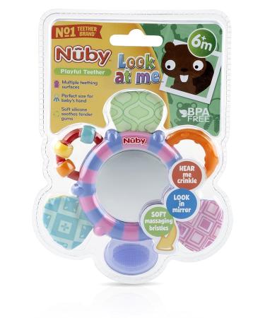 Nuby Look-at-Me Mirror Teether Toy - Colorful and Safe for Babies | CMV Variants Available - Buy Online on SooperMarket.com