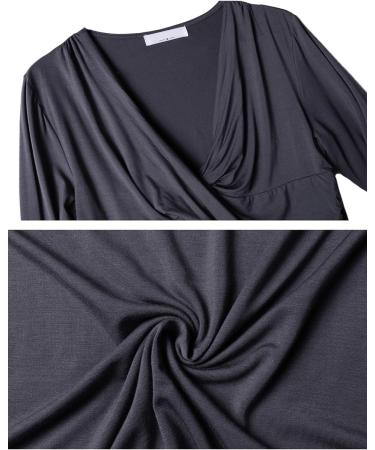Irdcomps Women's Maternity Pyjamas Set - Cotton Nursing Nightwear PJ for Breastfeeding - Long Sleeve Sleepwear for Pregnancy - Dark Grey - Size L - Buy Online on SooperMarket.com