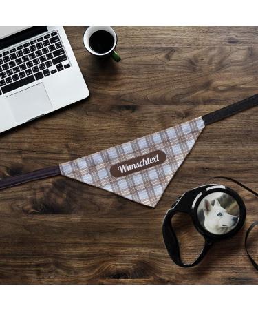 Printplanet Custom Dog Halen - Personalized Dog Neckers in Brown & Blue - Size L - Ideal for Stylish Pets - Buy Online on SooperMarket.com