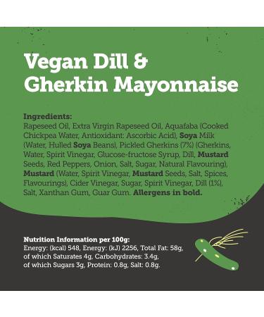 BeSaucy Dill & Gherkin Mayonnaise 180g Glass Jar - Vegan Friendly Spread, Dip, Mash Stir-in - UK Made - Buy Online on SooperMarket.com