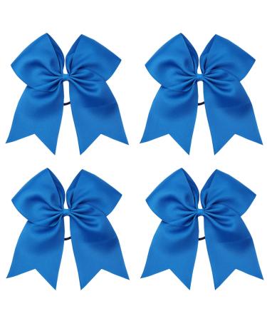 Niuhong Hair Tie - 4 Pieces Bow Hair Loops Large Colorful Bows Cheerleading Girls Accessory Blue (20.3 cm)