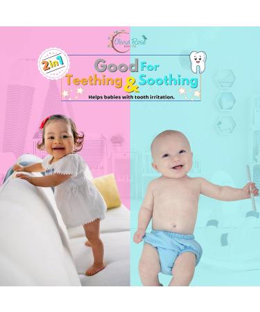 Soft Silicone Teething Tubes for Babies (4 Pack) with Cleaning Brush - Safe Teether Toy for Infants & Toddlers - Buy Online on SooperMarket.com