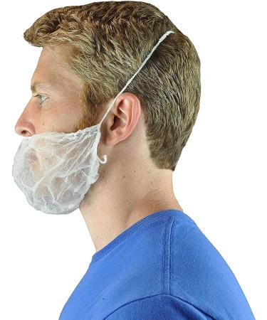 White Disposable Beard Net Covers with Elastic Bands Heavy Duty Beard Restraints Comfortable Protective Beard Masks Nonwoven Latex Free Spunbond Safe & Clean Work Environment 100 PC Beard Net Stretchable Fits All 100 Pieces - Buy Online on SooperMarket.com