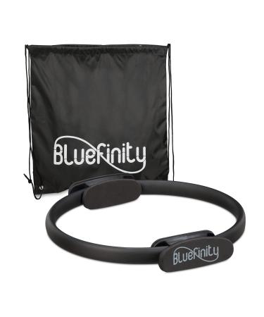 Bluefinity Pilates ring with exercises double handle padded resistance ring yoga fiberglass ring 37 cm black 1 piece