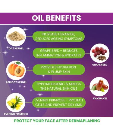 Dermaplaning Oil - With Oatmeal Primrose Apricot Kernel Jojoba and Grapeseed Extracts | For Pre and post shave | 30ml Bottle | Face Oil | Facial Oil | Shave Oil | Oil Women | Facial Oils for Women - Buy Online on SooperMarket.com