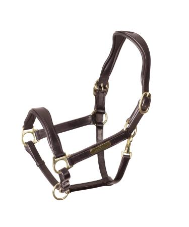 Shires Rapida Cushioned Leather Heacollar - Black & Havana Havana Cob