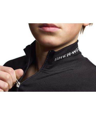 Sherwood One-Piece Functional Underwear for Children - Long-Sleeved Zippered Cold Weather Sweat Suit in Black (Size 140) - Buy Online on SooperMarket.com