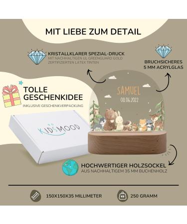 Kidsmood Nachtlampe - Personalized Bedside Lamp for Children | Cute Night Light for Babies | Unique Gift for Baby Showers & Births - Buy Online on SooperMarket.com