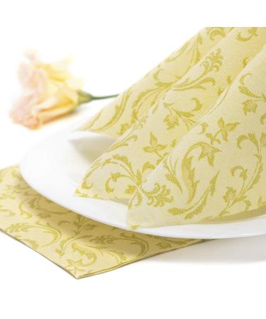 Papstar 50 napkins "ROYAL Collection" 1/4 fold 40 cm x 40 cm lime green "Damascato" #85000 lime green 7.8 x 20 x 20 cm