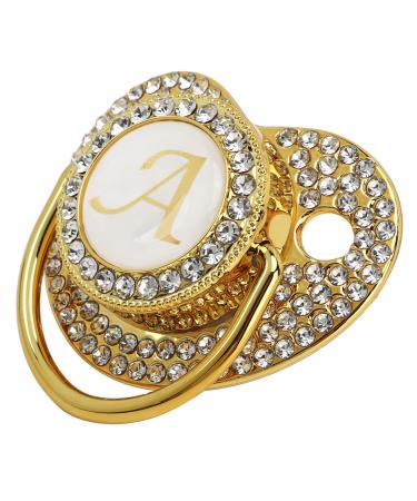Baby Pacifier Curved Healthy and Lightweight with Dust Cover for Newborns (Letter a)