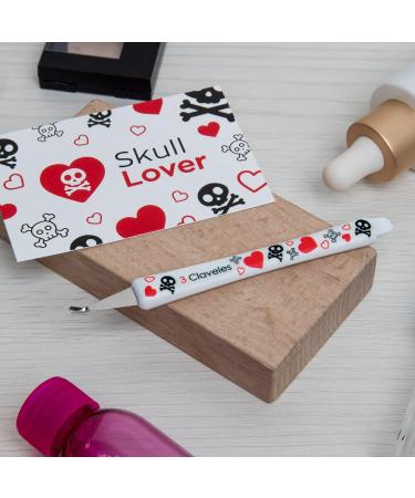 3 Claveles - Skull Lover Collection Stainless Steel Cuticle Pusher with Decorated Leather Pusher 11cm - Buy Online on SooperMarket.com