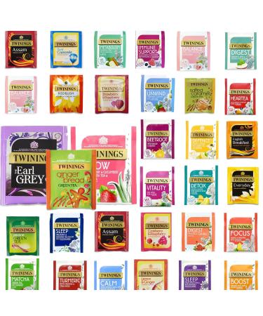 Twinings Tea Bags Envelopes Sachets 50 Pack Pick N Mix - (Choose From 25+ Flavours) Inc Black Tea Herbal Tea Green Tea Fruity Tea and Many More 50 (10 of each)