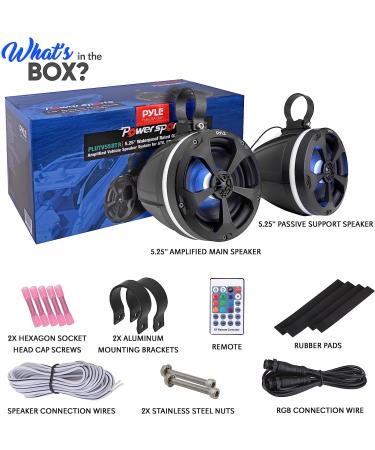 Pyle PLUTV55BTR 5.25 1000W Waterproof Off Road Speakers with RGB Light - Marine Grade Wakeboard Tower Speakers for ATV/UTV Jeep Boat - Buy Online on SooperMarket.com