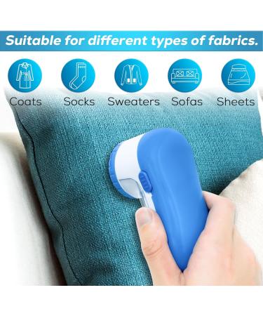 AW Union USB Powered Fabric Shaver & Lint Remover – Efficiently Remove Lints from Clothes Upholstery | 70 Cord & 2 Replacement Blades – Blue - Buy Online on SooperMarket.com
