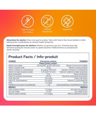 One A Day Multi+ Immunity Gummies For Adults - Immunity Multivitamin for Women And Men Plus Daily Immune Support With Vitamin C Vitamin D And Zinc To Support Immune Function 120 Gummies - Buy Online on SooperMarket.com